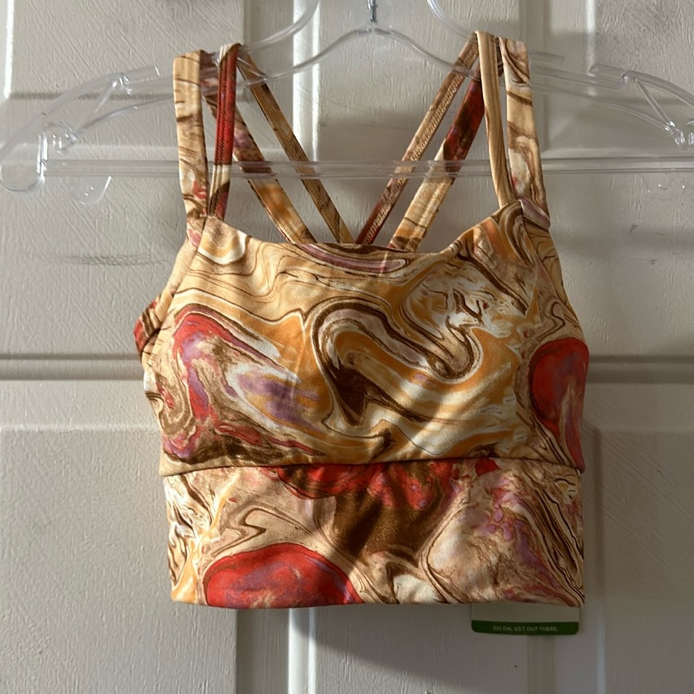 Alpine Design Field Knit Strappy Sports Bra: PRINTED: NEW WITH TAGS: SIZE XS